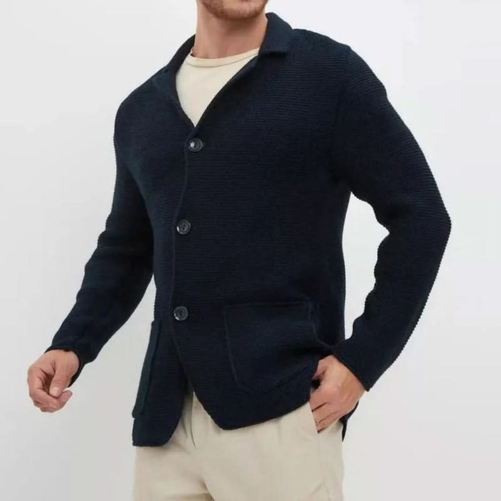 Cardigan homme Lorenzo en maille – col rabattu et boutonnage