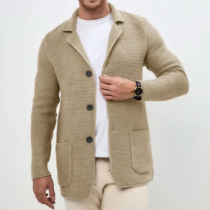 Cardigan homme Lorenzo en maille – col rabattu et boutonnage