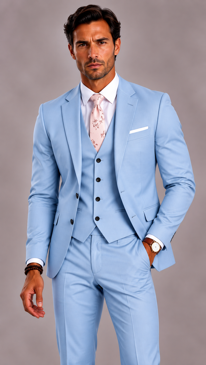 Costume 3 pièces homme coupe slim, mariage et cérémonie