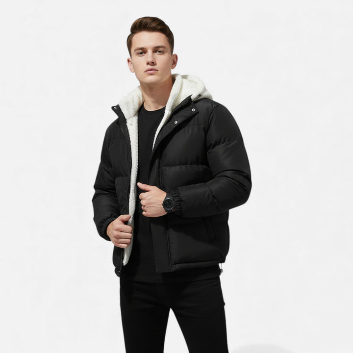 Manteau homme en coton doublé polaire – chaleur douce d'hiver