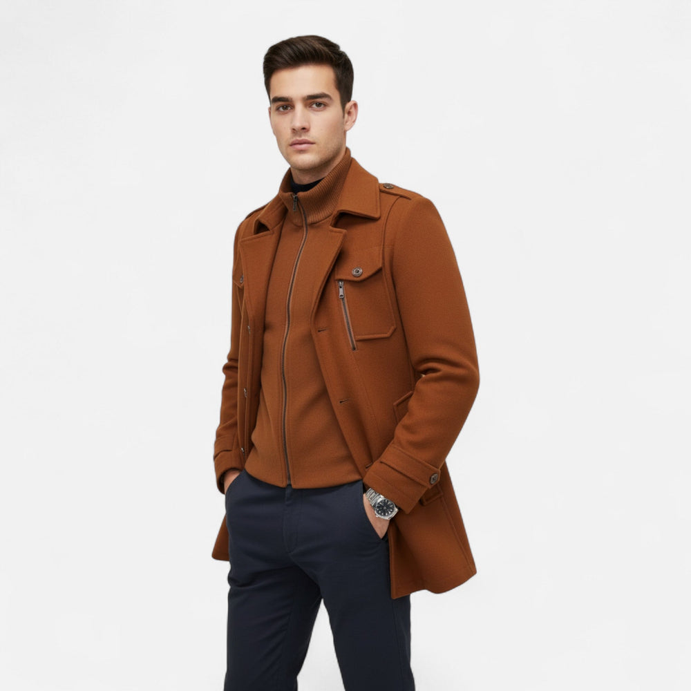 Manteau homme en tweed coupe slim – tailoring classique