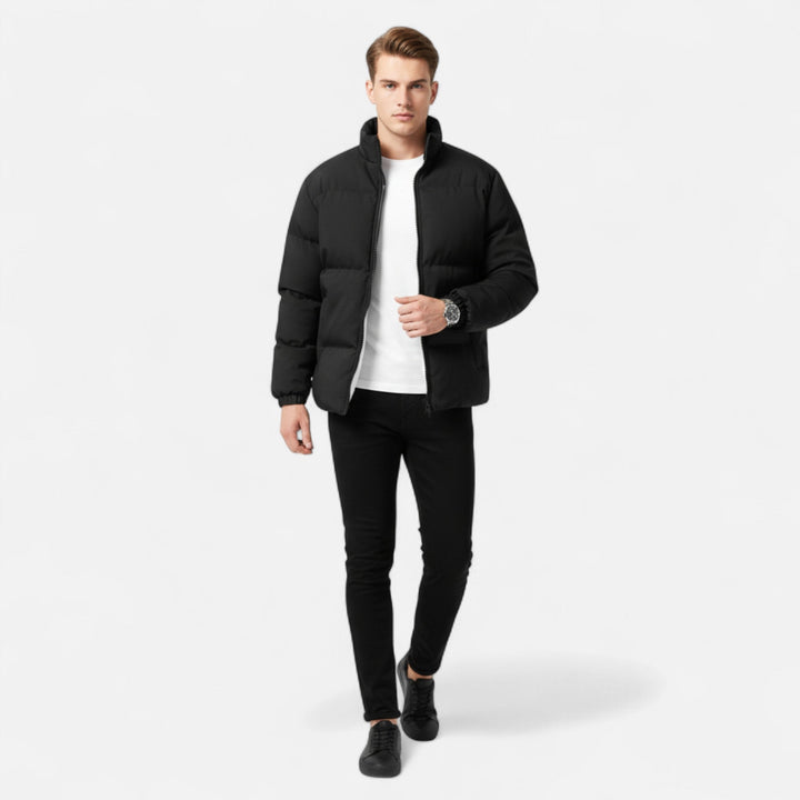 Veste homme doublée laine d'agneau – col montant raffiné