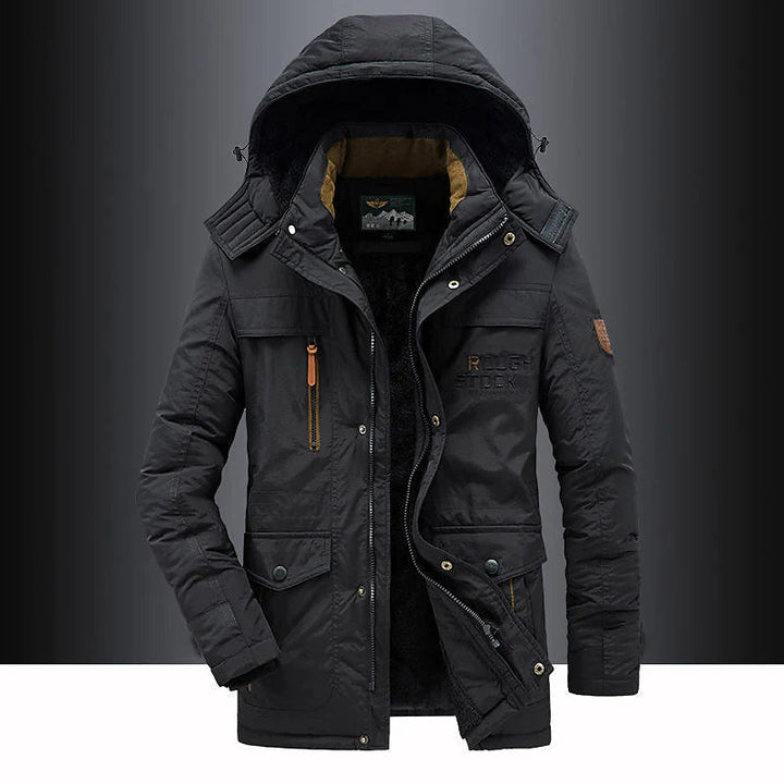 Veste matelassée homme à capuche amovible – finition déperlante