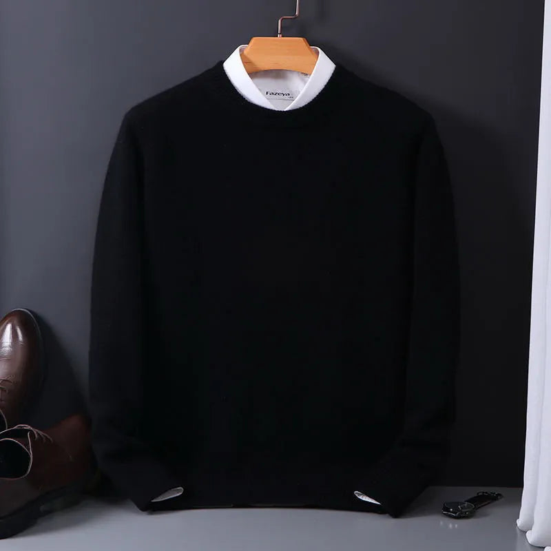 Pull homme col rond en maille – élégant bureau et loisirs