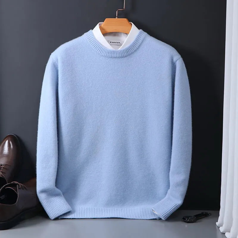 Pull homme col rond en maille – élégant bureau et loisirs