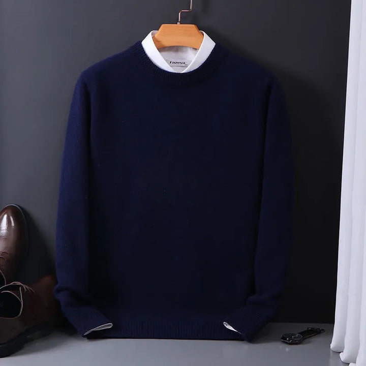 Pull homme col rond en maille – élégant bureau et loisirs