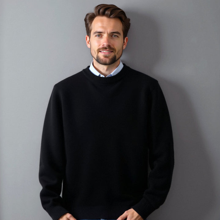 Pull homme col rond en maille – élégant bureau et loisirs