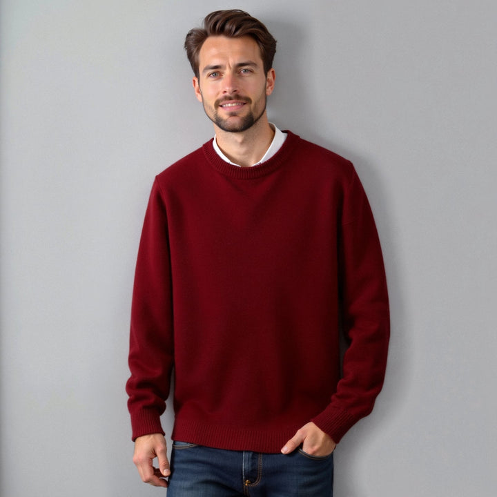 Pull homme col rond en maille – élégant bureau et loisirs