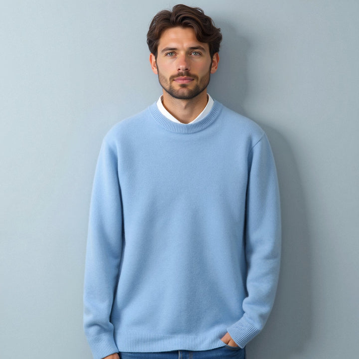 Pull homme col rond en maille – élégant bureau et loisirs