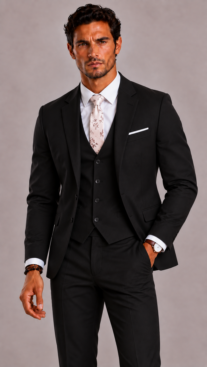 Costume 3 pièces homme coupe slim, mariage et cérémonie