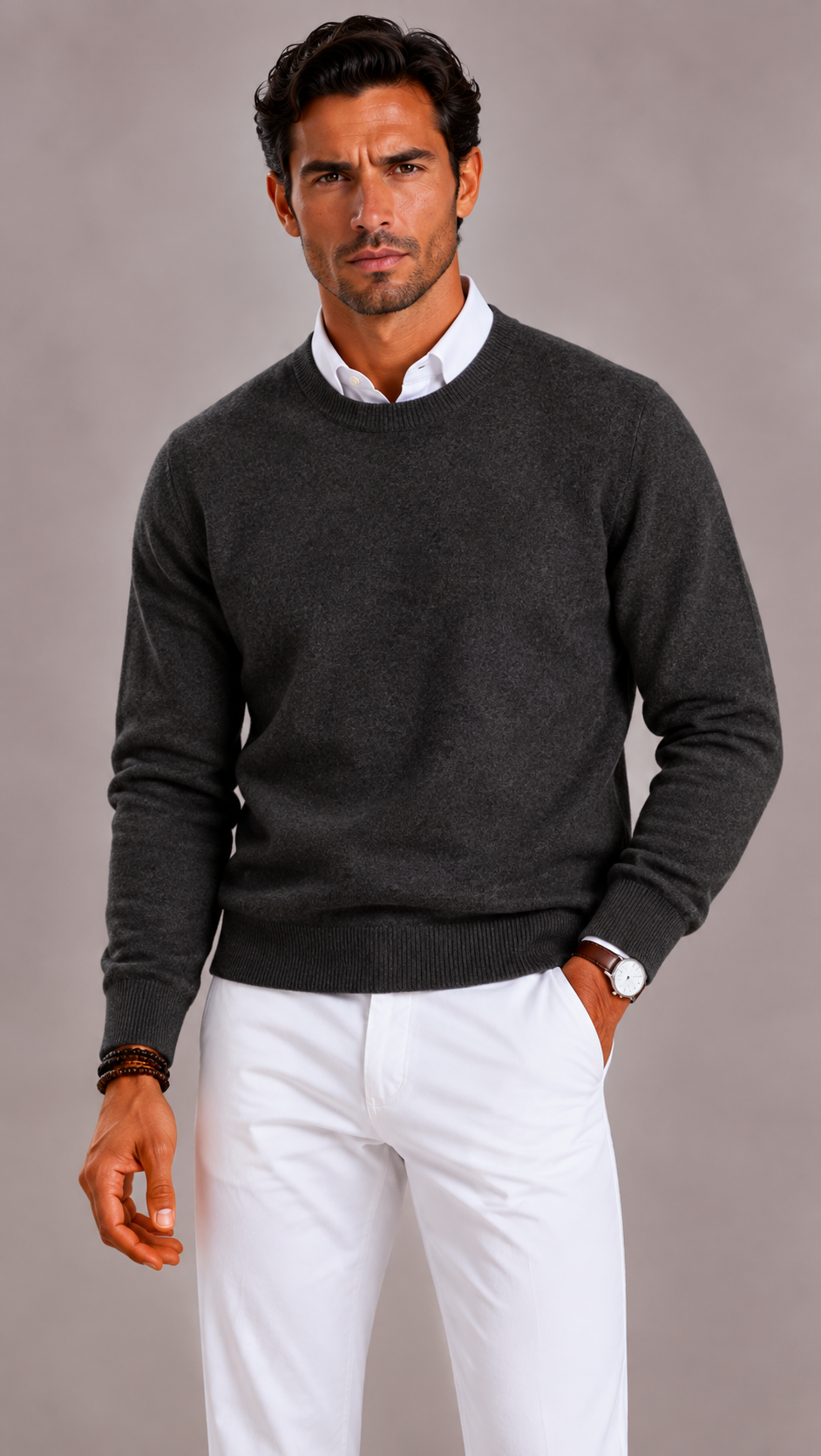 Pull homme en cachemire premium, chaleur légère et élégance