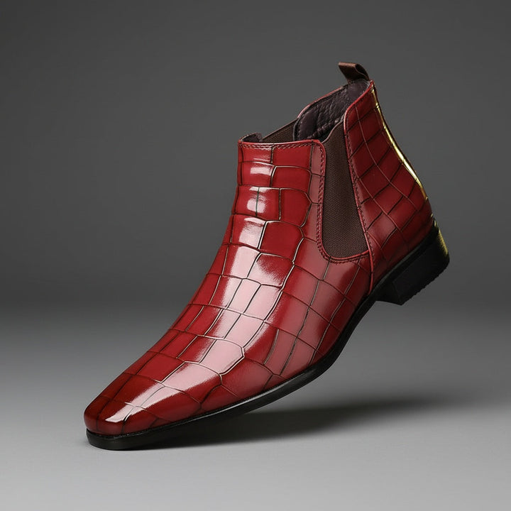 Boots chelsea Phase-20 effet croco – finition brillante