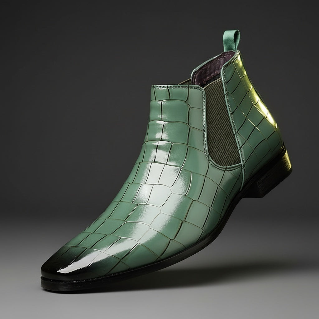 Boots chelsea Phase-20 effet croco – finition brillante