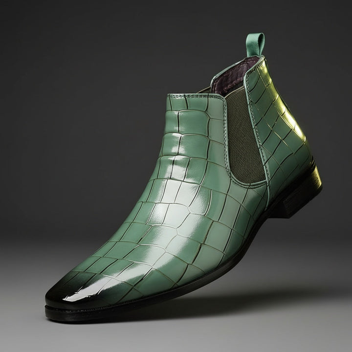 Boots chelsea Phase-20 effet croco – finition brillante