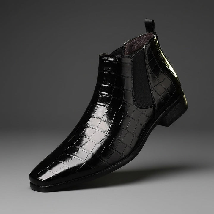 Boots chelsea Phase-20 effet croco – finition brillante