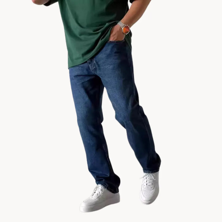 Jean homme coupe droite délavage clair – denim cinq poches