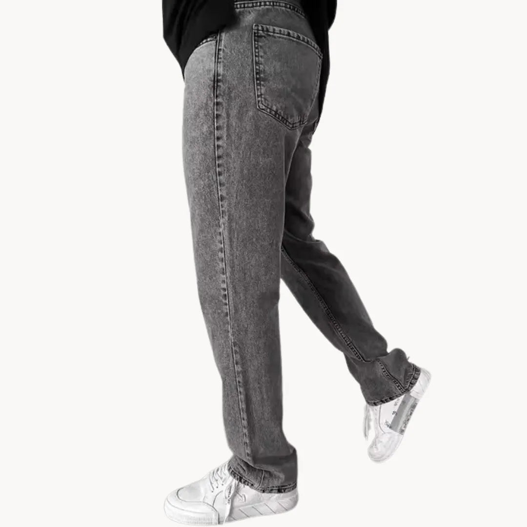 Jean homme coupe droite délavage clair – denim cinq poches