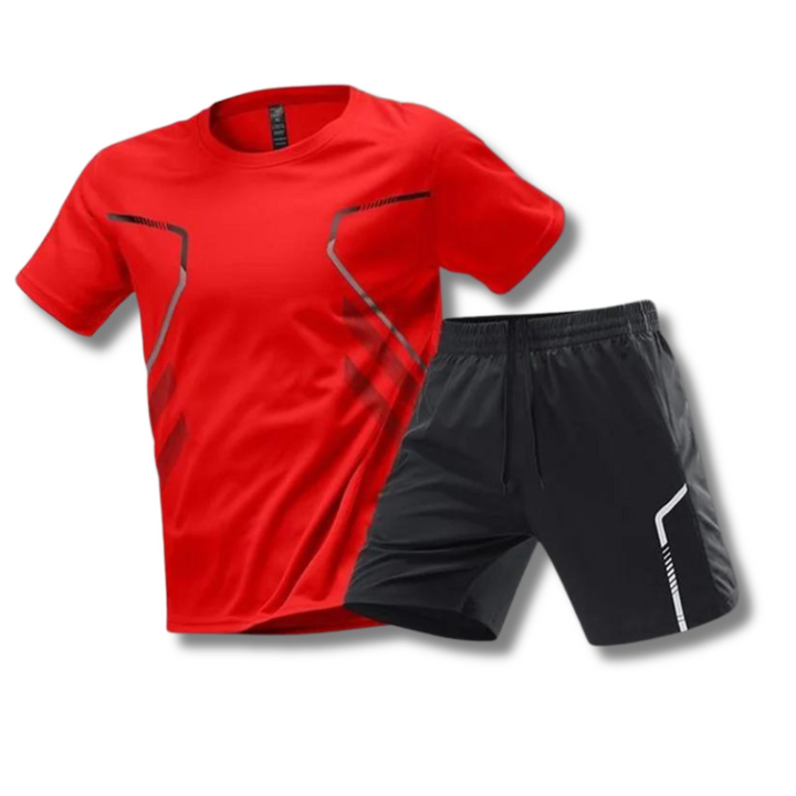 Ensemble sport homme t-shirt et short – matière respirante