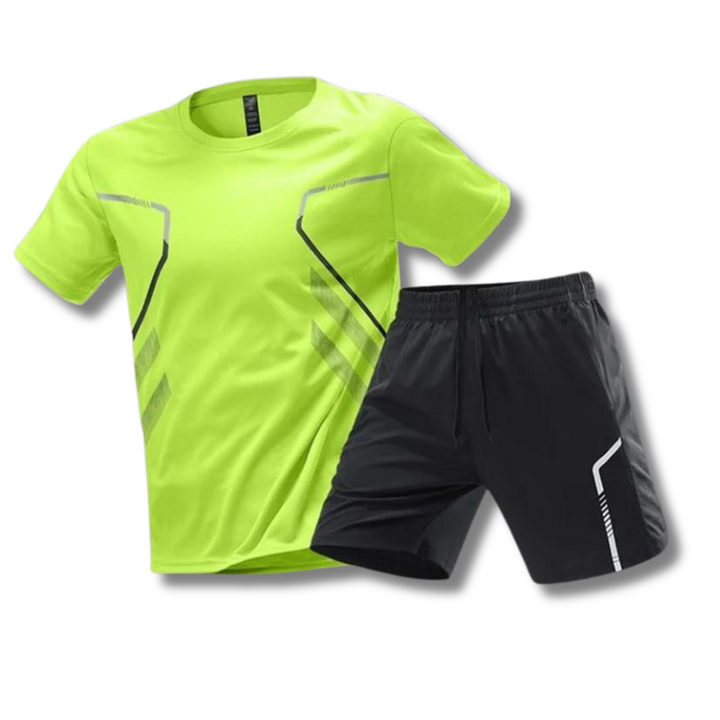 Ensemble sport homme t-shirt et short – matière respirante