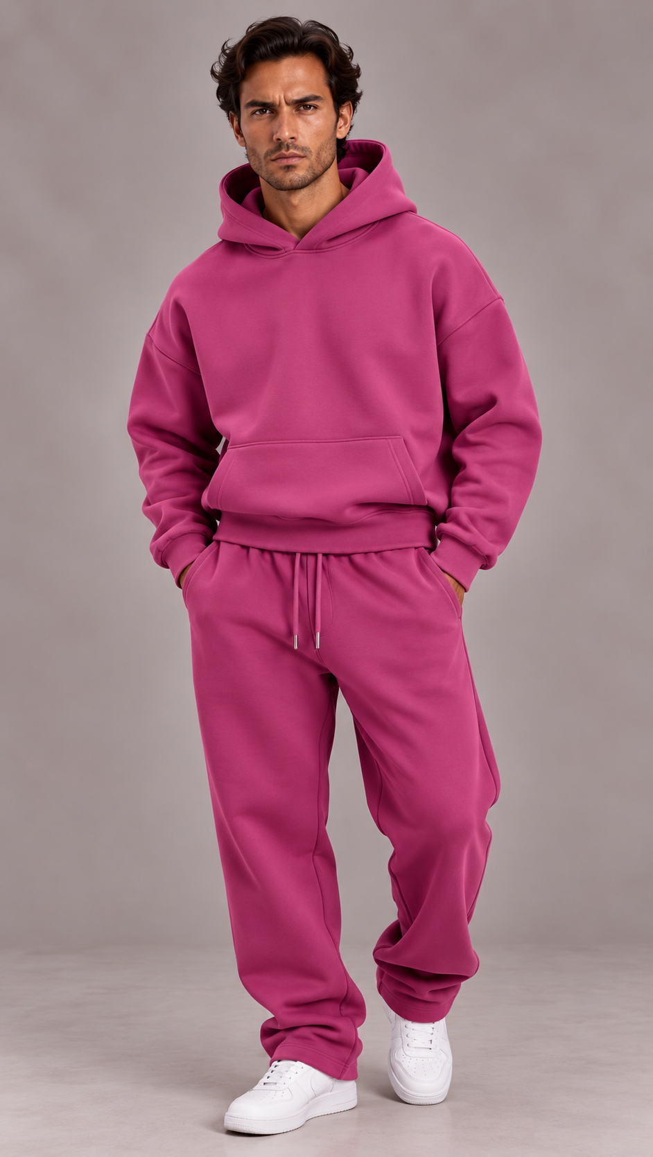 Survêtement oversize homme, hoodie et pantalon assortis
