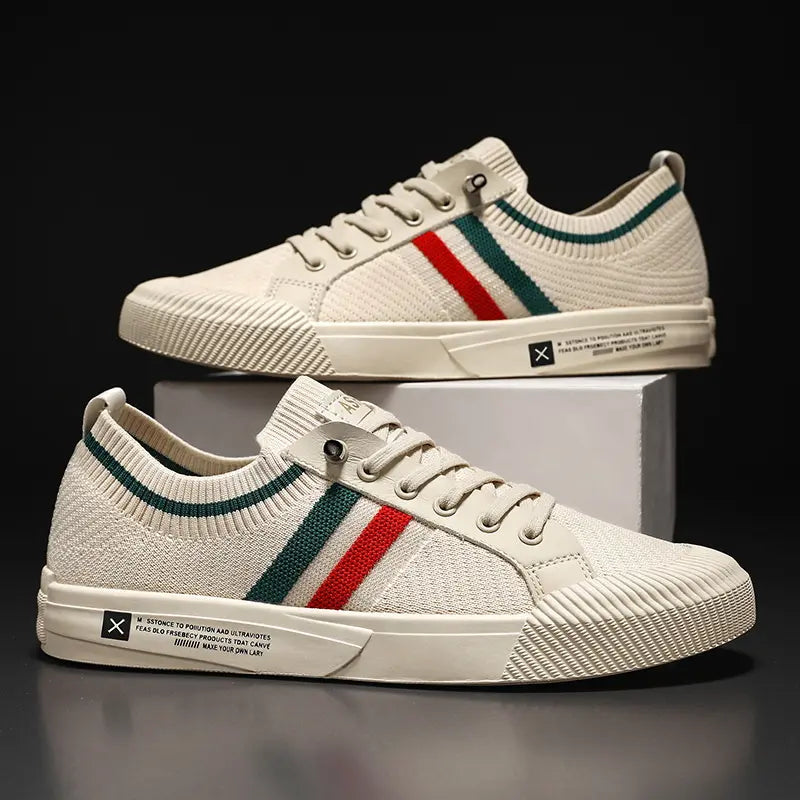 Baskets minimalistes homme à bande rétro – col souple