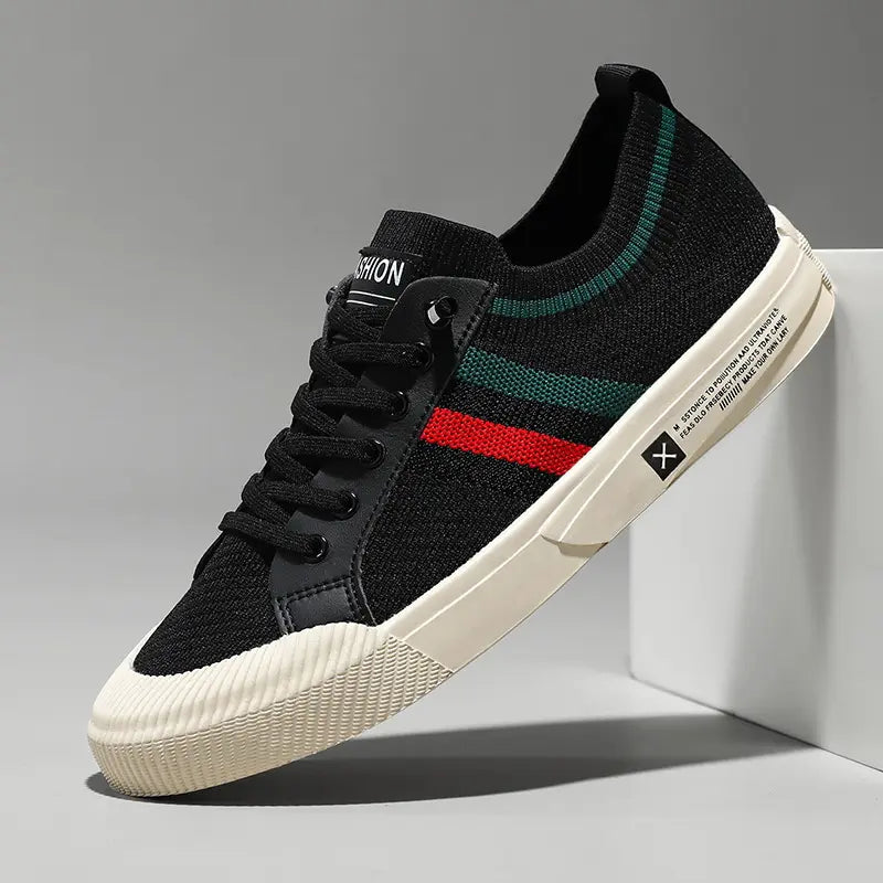 Baskets minimalistes homme à bande rétro – col souple
