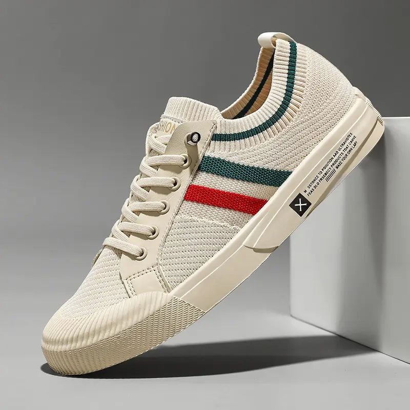Baskets minimalistes homme à bande rétro – col souple
