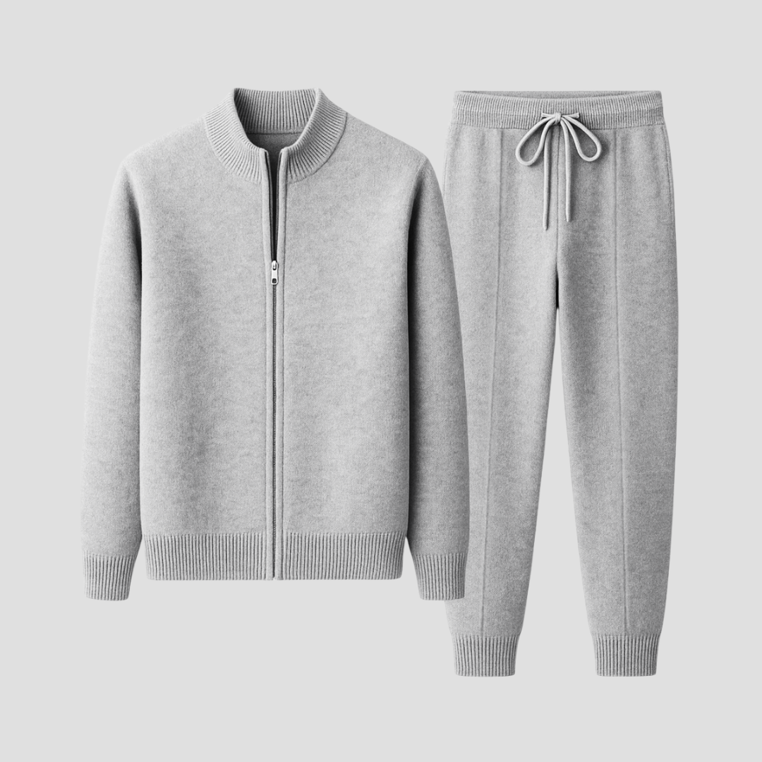 Ensemble homme en laine mérinos – veste zippée et pantalon