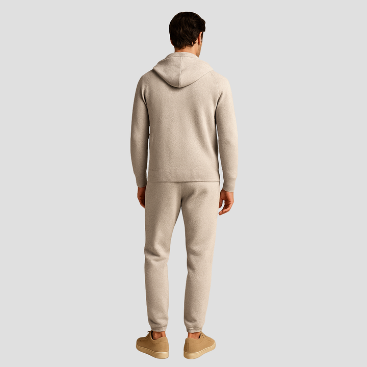 Ensemble lounge homme en laine – hoodie zippé et jogging