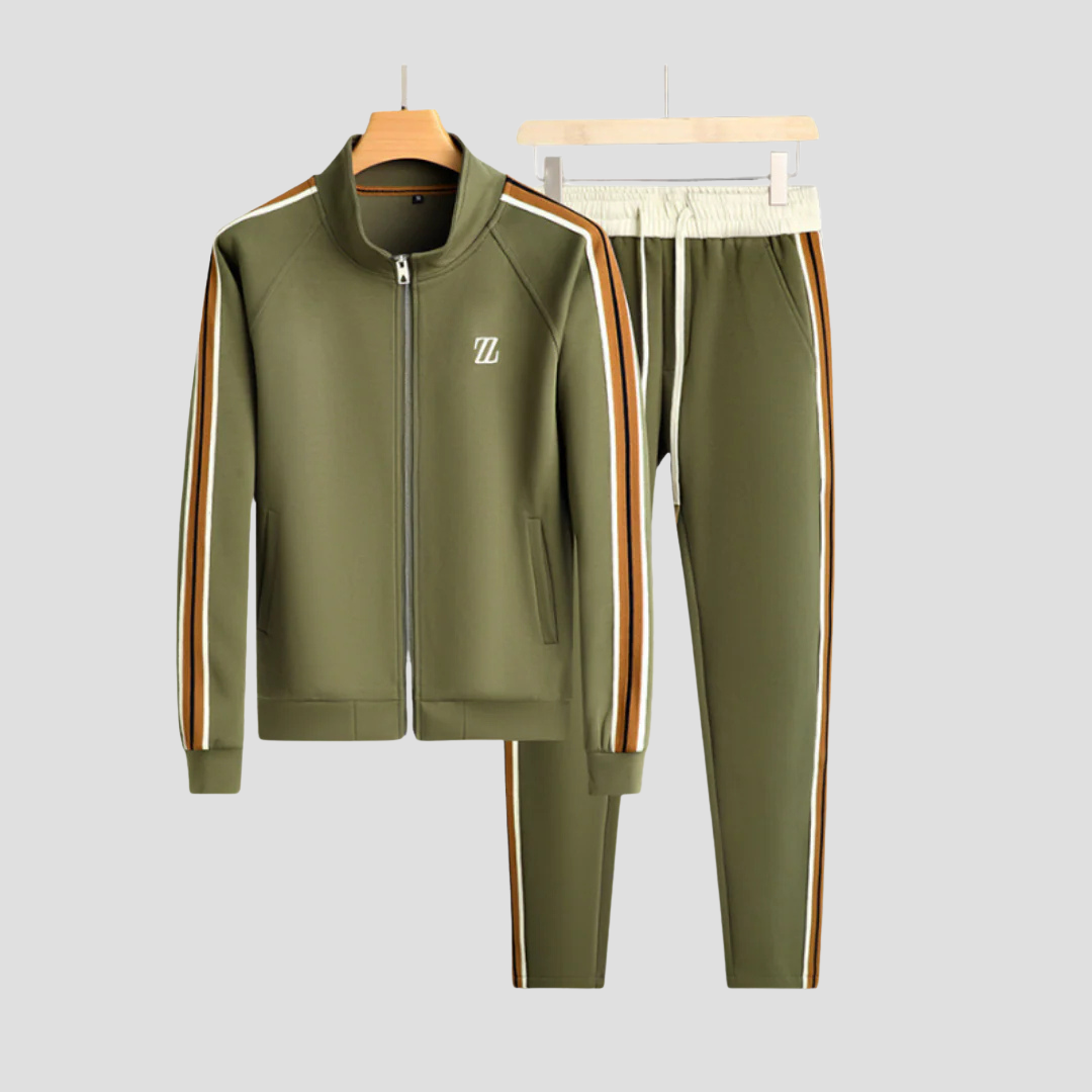 Survêtement homme à rayures contrastées – tissu respirant