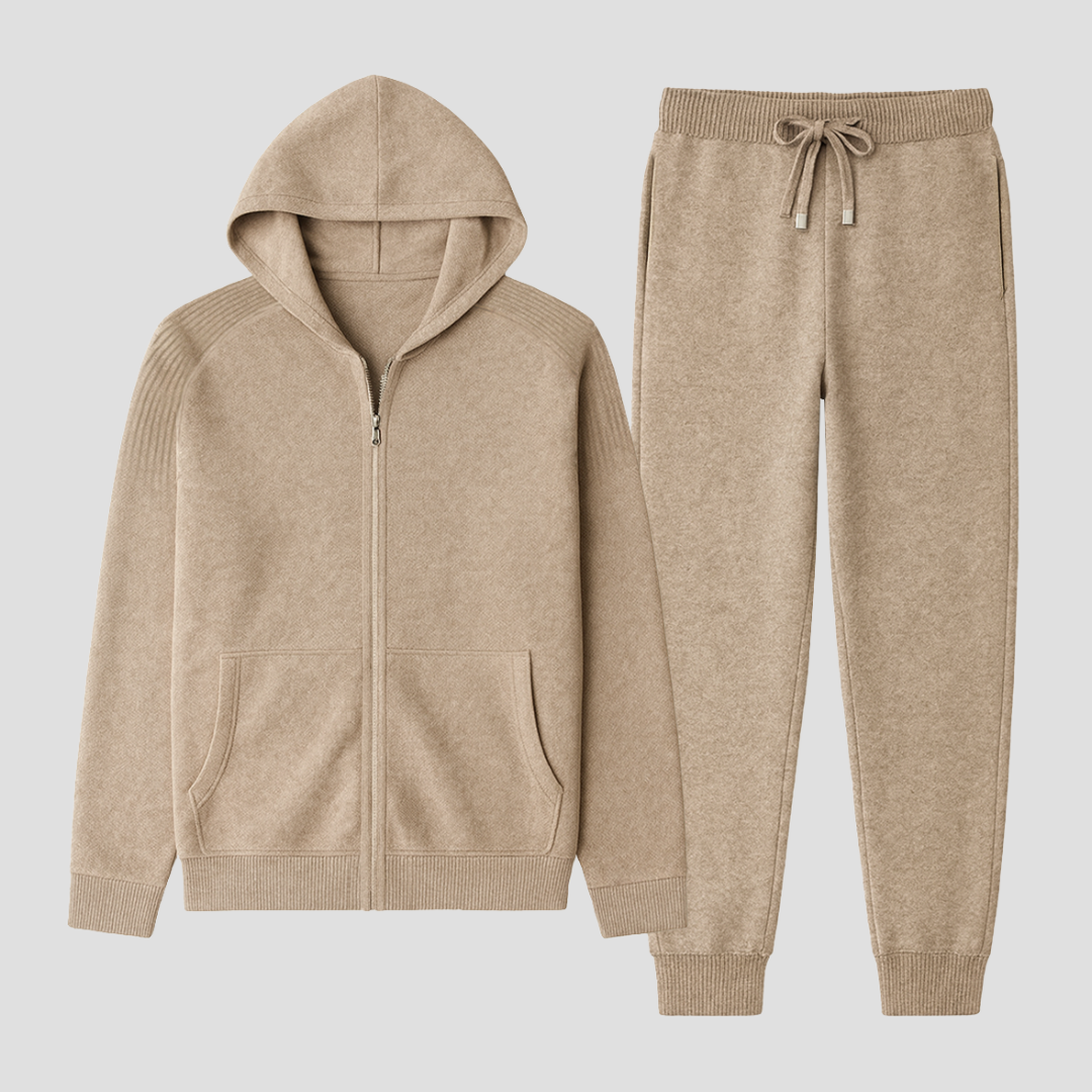 Survêtement homme en maille – hoodie zippé et jogging doux
