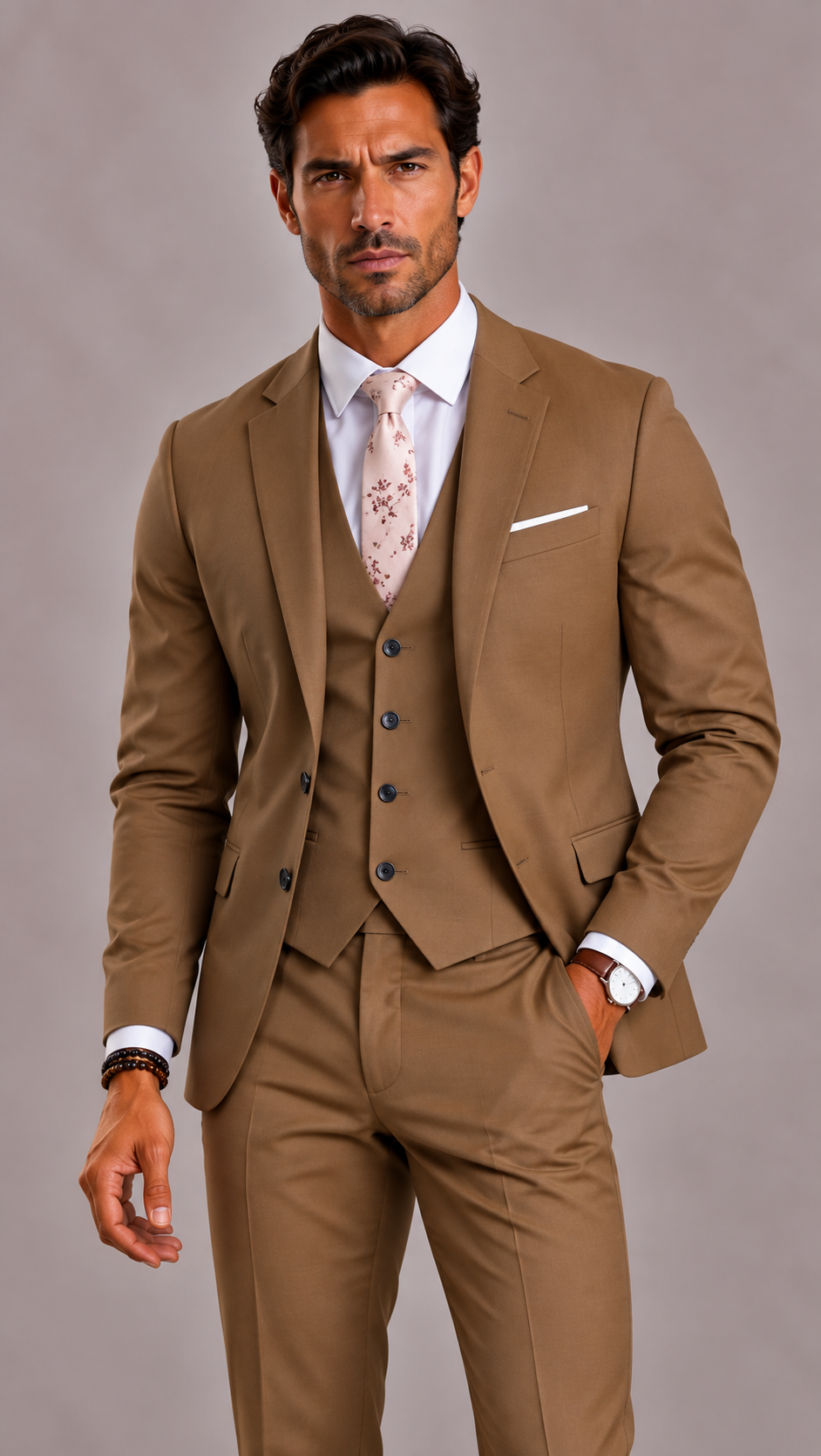Costume 3 pièces homme coupe slim, mariage et cérémonie