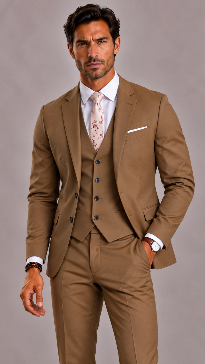 Costume 3 pièces homme coupe slim, mariage et cérémonie