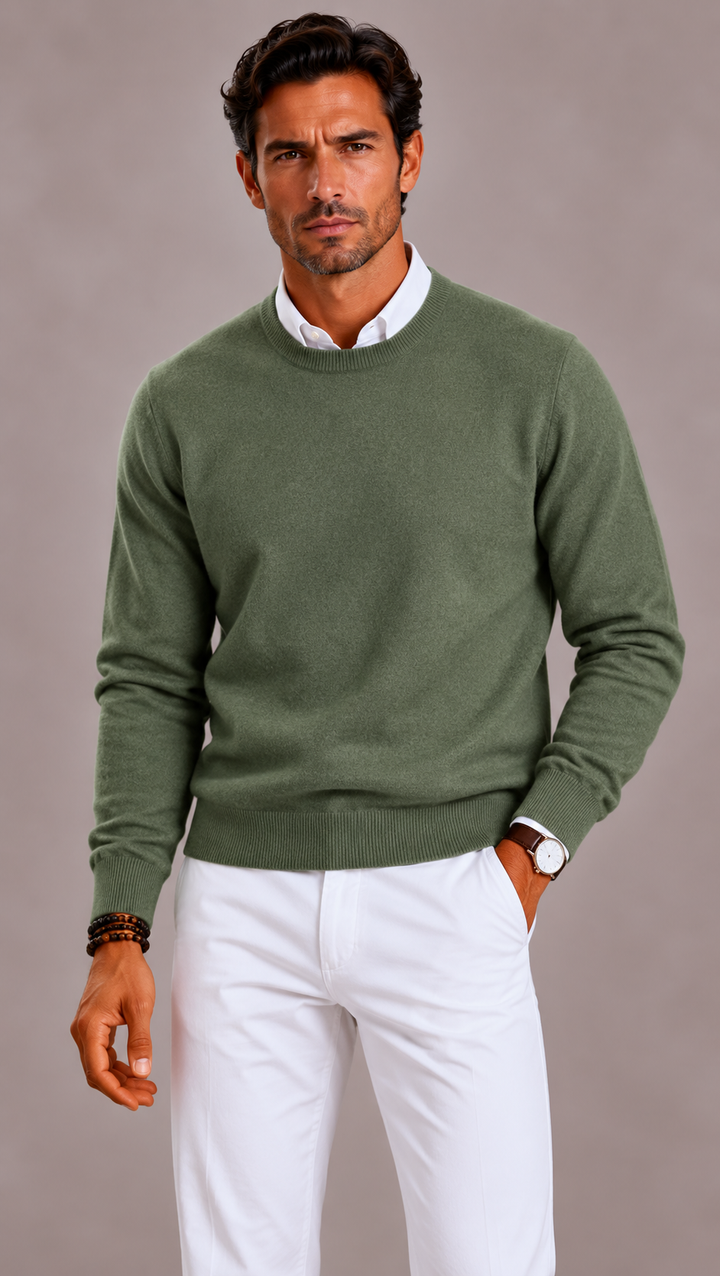 Pull homme en cachemire premium, chaleur légère et élégance