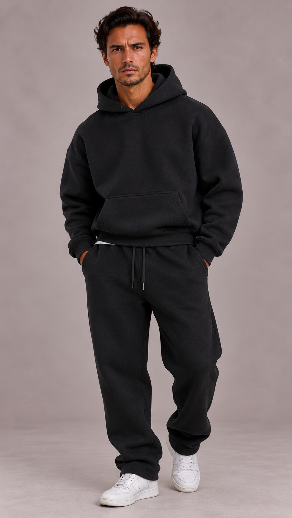 Survêtement oversize homme, hoodie et pantalon assortis