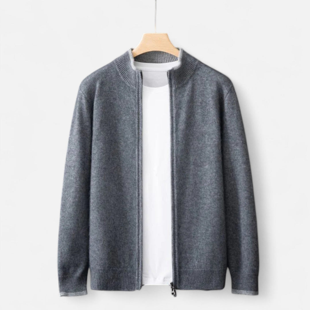 Veste en maille zippée homme en cachemire peigné – élégance sobre