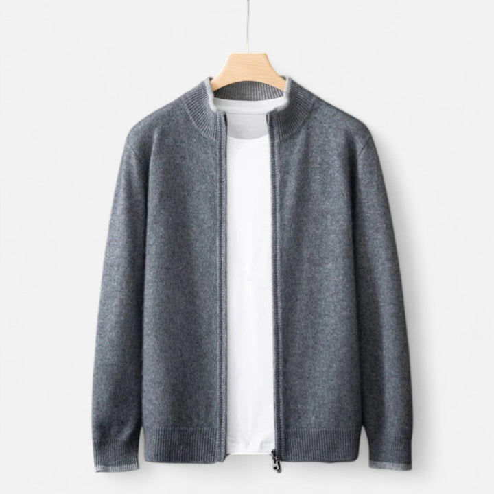 Veste en maille zippée homme en cachemire peigné – élégance sobre