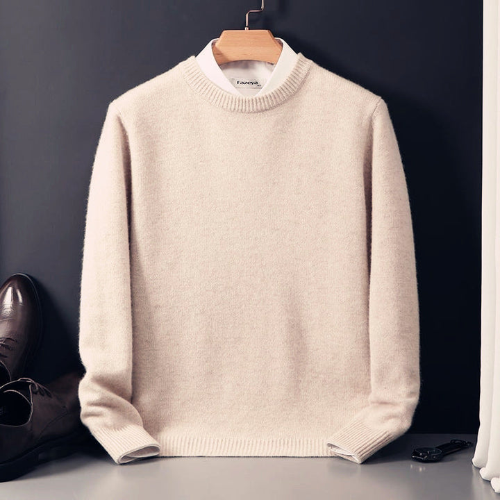 Pull homme col rond en maille – élégant bureau et loisirs