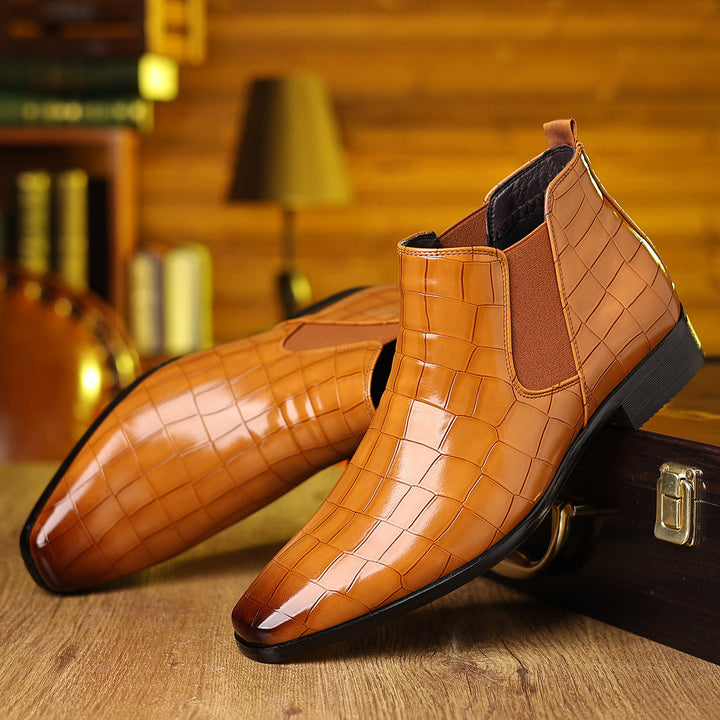 Boots chelsea Phase-20 effet croco – finition brillante
