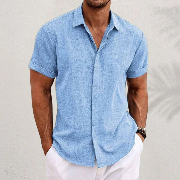 Chemise homme en lin à manches courtes – légèreté estivale