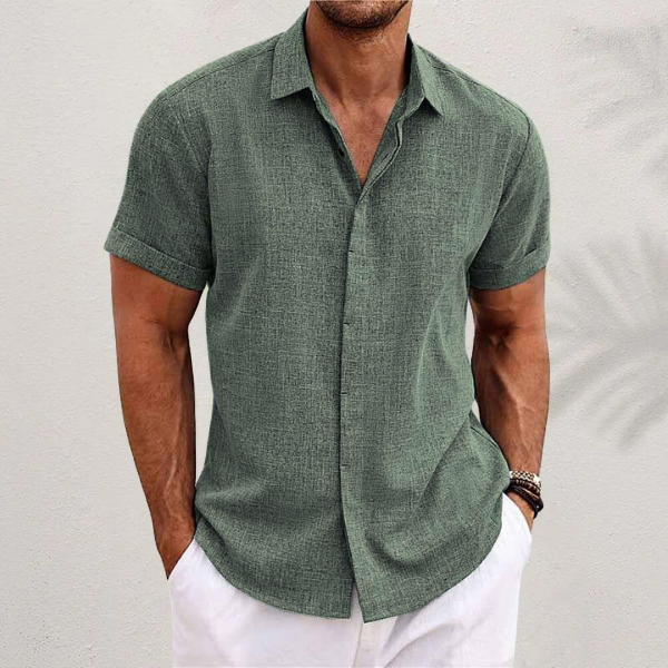 Chemise homme en lin à manches courtes – légèreté estivale