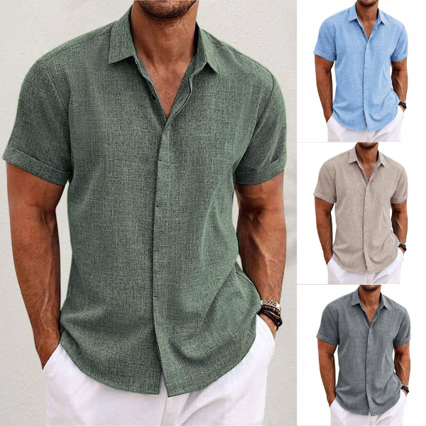 Chemise homme en lin à manches courtes – légèreté estivale