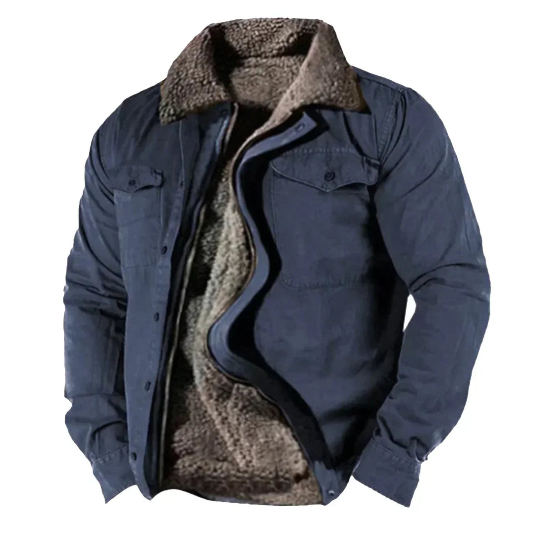 Veste d'hiver courte homme doublée sherpa – esprit western