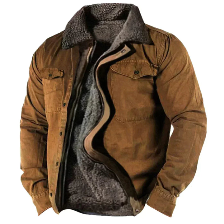 Veste d'hiver courte homme doublée sherpa – esprit western
