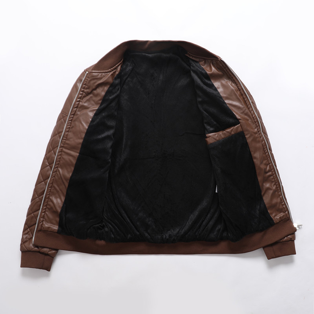 Veste en cuir homme coupe slim – style classique moderne