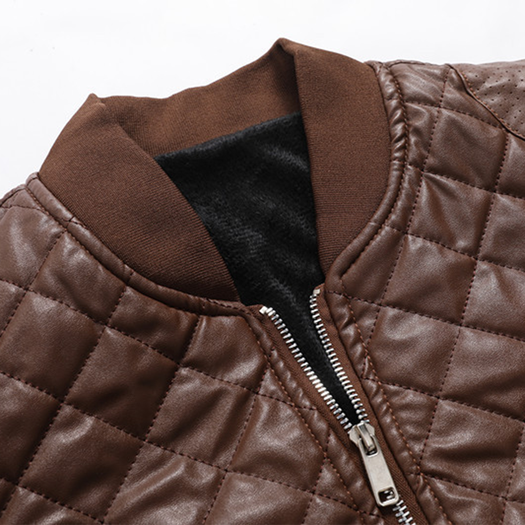 Veste en cuir homme coupe slim – style classique moderne