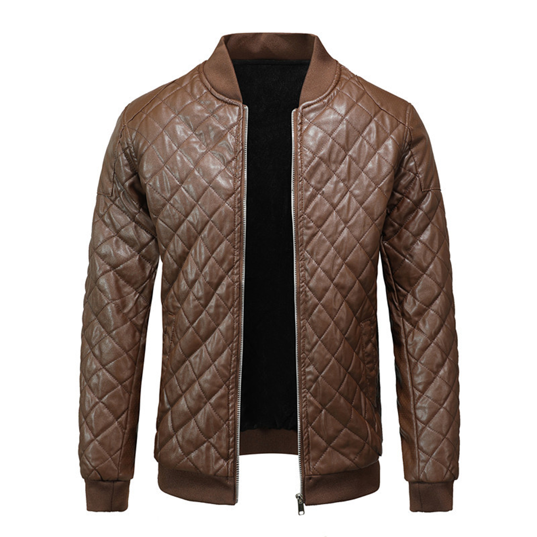 Veste en cuir homme coupe slim – style classique moderne