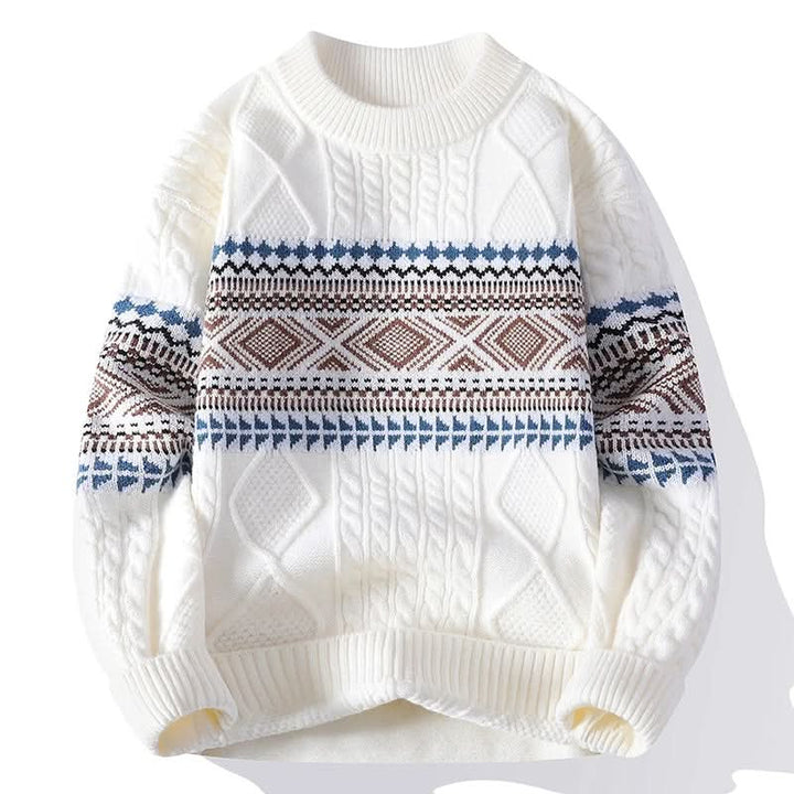 Pull homme Arvid en grosse maille – motif jacquard nordique