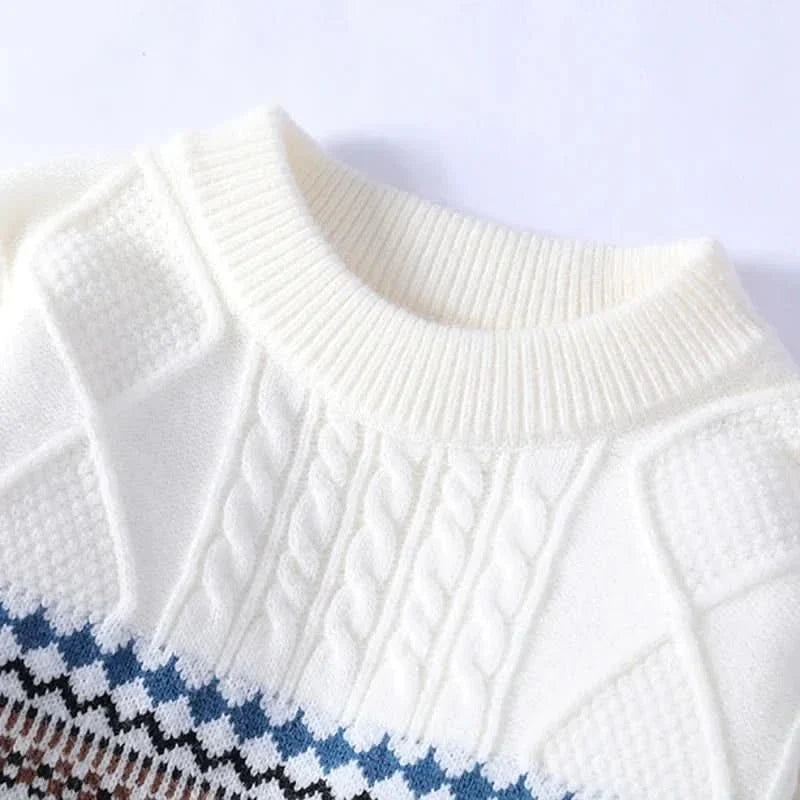 Pull homme Arvid en grosse maille – motif jacquard nordique