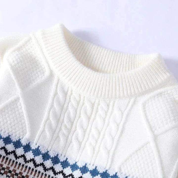 Pull homme Arvid en grosse maille – motif jacquard nordique